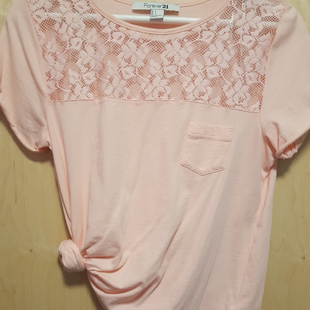 Forever 21 Lace Pocket Tee